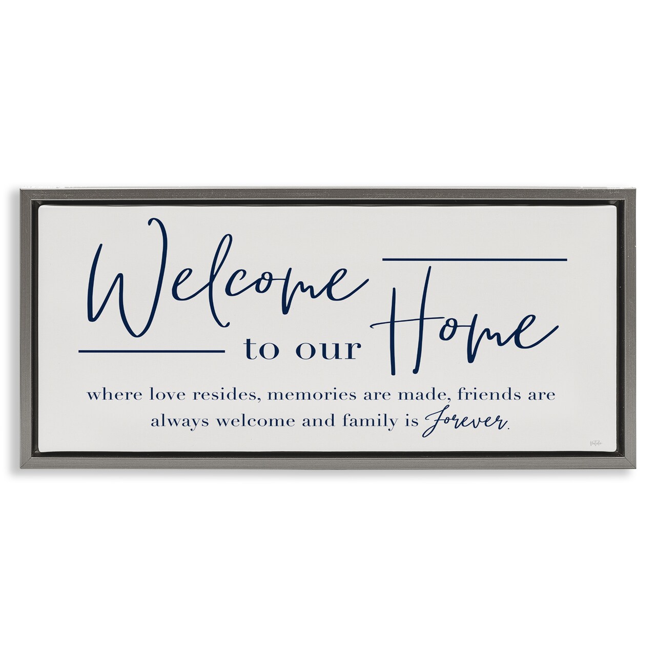 Stupell Industries Welcome Family is Forever Black Framed Floater Canvas Wall Art, design by Natalie Carpentieri
